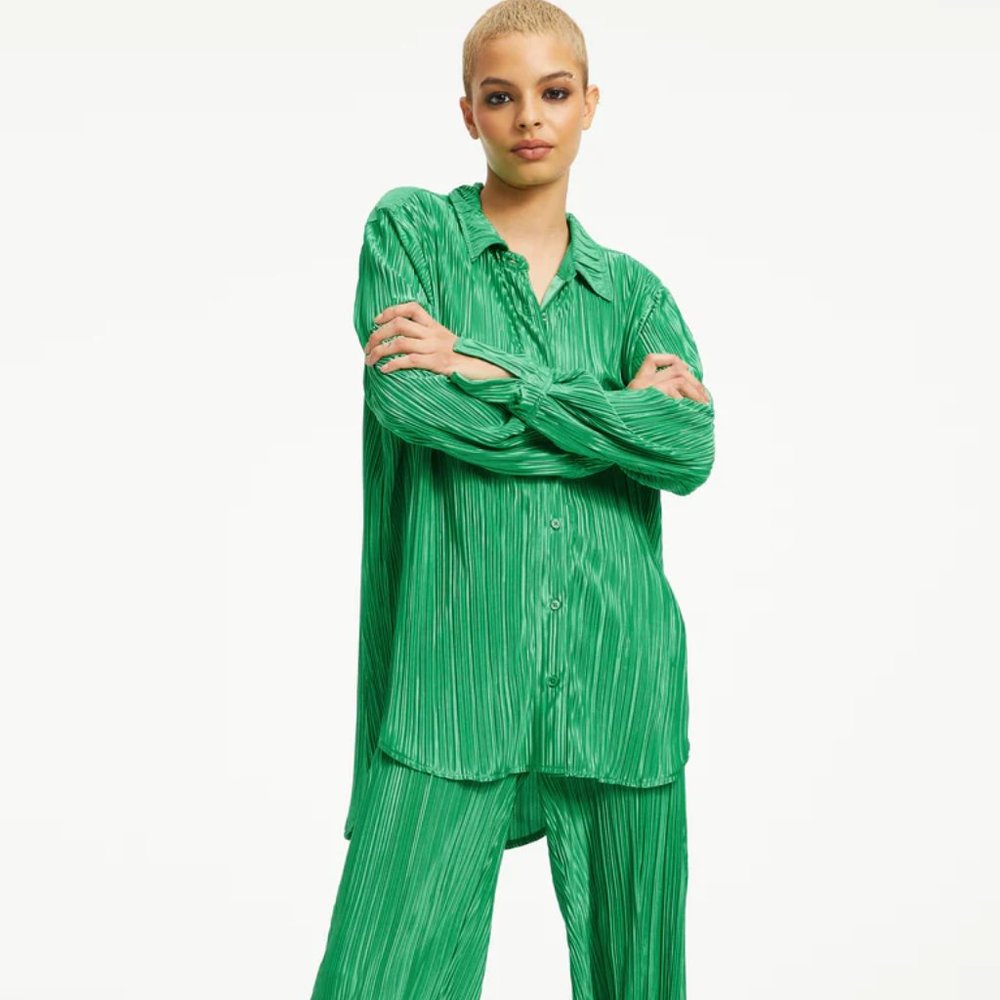 River Island ALWAYS FITS PLISSÉ SHIRT Brand New